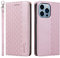 LOLFZ Case for iPhone 13 Mini, Leather Flip Wallet Case Card Slots Kickstand Wrist Strap Protective Magnetic Phone Case Cover for Apple iPhone 13 Mini - Rose Gold
