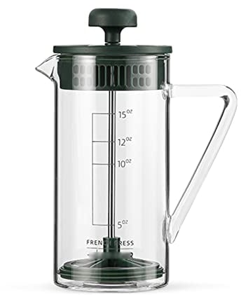 LTLWSH Cafetiere Coffee Maker 2 Cups/15 Oz Small French Press Coffee Maker - Heat Resistant Glass Body, Stainless Steel Filter Coffee Press,Green