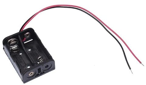 N x 2 Open Style Battery Holder Case With Flying Leads (Pack of 5)