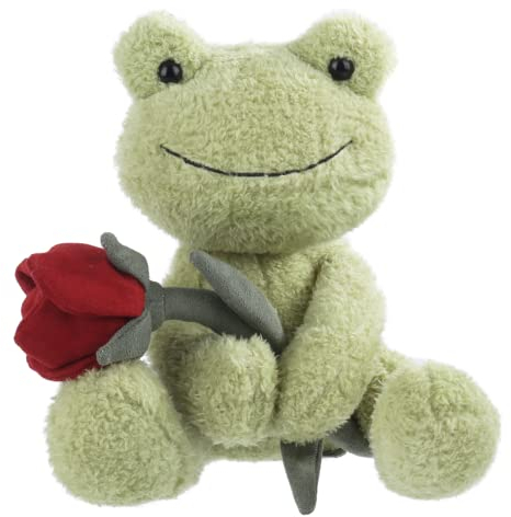 Apricot Lamb – Kuscheltier Frosch 23 cm - Plüsch Spielzeug – Flauschiger Stofftier zum Spielen, Sammeln & Kuscheln – Gemütliches Schmusetier –Rose- Samt Frosch
