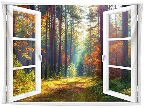 izielad Wald Baum Herbst Wandbehang Tapisserie Wandteppich Wandtuch 150X200CM 59X78.7IN