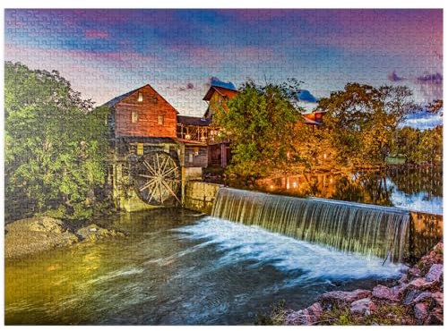 Old Mill in Pigeon Forge, Tennessee - Premium 1000 Teile Puzzle für Erwachsene