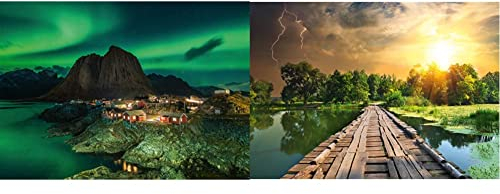 Ravensburger Puzzle 1000 Teile - Aurora Borealis Norwegen, Nordlichter über Hamnoy - Puzzle,Puzzle mit Norwegen-Motiv, & Mystisches Licht - 1000 Teile Puzzle, Natur-Aufnahme zum Puzzeln