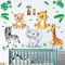 DECOWALL DSL-8067 stickers muraux animaux de la jungle Bébé Enfants Chambre d'enfant Déco Peel and Stick Chambre d'enfant Fille Garçon Arbre Forêt Safari Peintures Murales Décorations