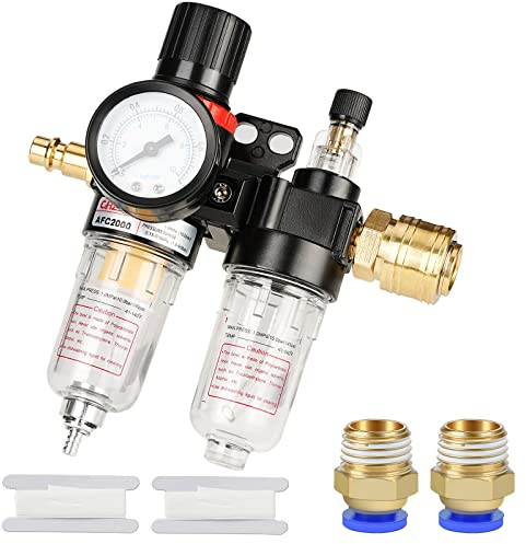oumuik Riduttore di pressione dell'aria compressa da 1/4 di pollice separatore d'acqua aria compressa