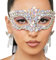 Stakee Rhinestone Masquerade Mask Half Face Party Mask Sexy Crystal Eye Mask Shiny Crystal Face Mask Cosplay Party Accessory