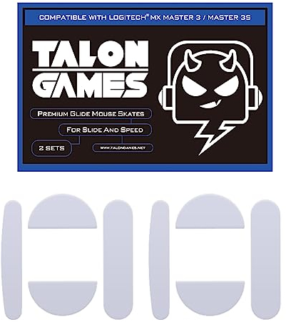 TALONGAMES Mausfüße mit abgerundeten abgerundeten Kanten, kompatibel mit Logitech MX-Master-3-Gaming-Mausfüßen, Ersatz, 0,8 mm, reines PTFE-Material mit superglatten Gleitpolstern