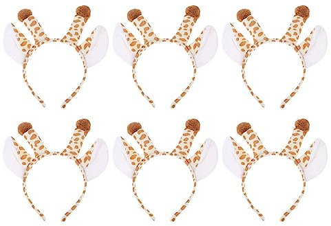 Warmhm 6st Tierisches Stirnband Haarreifen Für Stirnband Mit Giraffen-print Halloween-party-haarreifen Kuh Ohren Kostüm Giraffen-stirnband-kostüm Kuscheltier Stoff Kind Cosplay Trompete