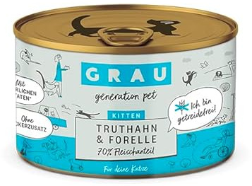 Grau – das Original – Nassfutter für Katzen - Kitten - Truthahn & Forelle, 1er Pack (1 x 200 g)
