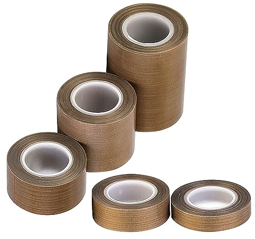 kyaoayo Teflonband, Hochtemperaturband, PTFE Band, Teflon Klebeband, Glasgewebeband, Selbstklebend Isolierband für Vakuumiermaschine, Hand- oder Impulsversiegeler, Hitzebeständig bis 260°C (80mmx10M)