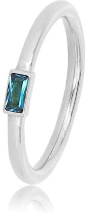 My Bendel - Silberner Aufsteckring mit kleinem blauen Stein
