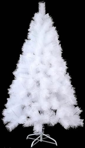 Árbol de Navidad Artificial Realista - Montaje Fácil y Elegante Decoración Navideña (150CM 153TIPS, Blanco)