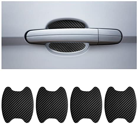 Adunsiaoto 4 Stück Auto Türgriff Schutzfolie, Universal Lackschutz-Folie für Auto-Griffschale/Griffmulde, Kratzfeste Schutzfolie, für die Meisten Fahrzeuge(Schwarz)