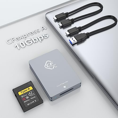 Rocketek Lector de tarjetas CFexpress tipo A,adaptador de lector de tarjetas CF Express tipo A con velocidad de transferencia USB 3.2 Gen 2 10Gbps Lector de tarjetas CFexpress tipo A