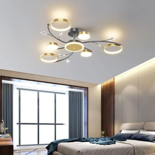 Led Deckenlampe Flach für Wohnzimmer und Schlafzimmer - Schwarz Deckenleuchte für Küche (Größe: 6+1 Kopf)