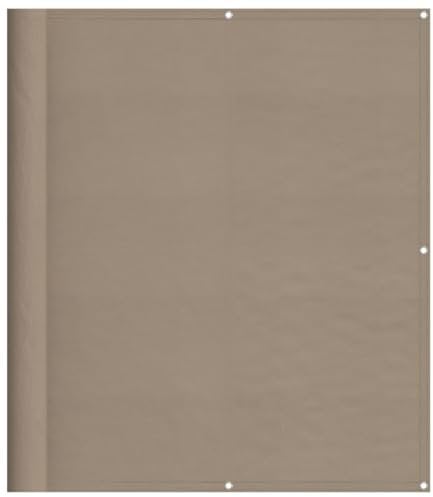 vidaXL Balkon Sichtschutz, Balkonbespannung mit Ösen Seil, Wasserfeste Balkonabdeckung, Balkonverkleidung für Balkon Terrasse, 120x1000cm Taupe 100% Polyester-Oxford