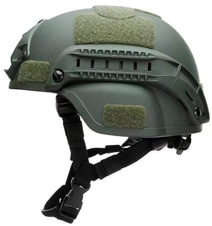 Koyheng Taktischer Mich 2000-Helm, Verstellbarer ACH-Airsoft-Helm mit Gehörschutz, vorderer NVG-Halterung und Seitenschiene