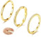 Diamday 3 Stück Ringe Gold Damen 14K Vergoldete Ringe Set Stapelbare Daumenring Gold Fingerring Eheringe mit Zirkonia Engagement Ringe Verlobungsring Dünner Bandring Stapelbare Damen Gold Ringe