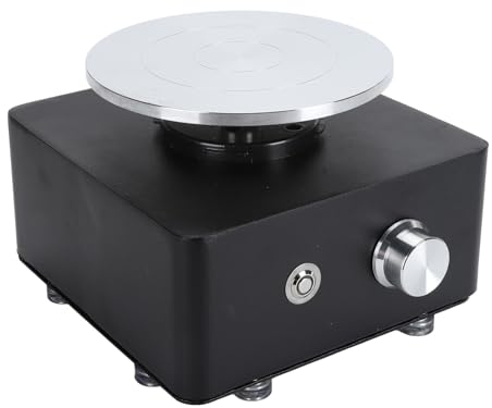 Mini-Töpferscheiben-Set, 0–180 U/min, Verstellbare Keramik-Zeichenmaschine Kinder mit Abnehmbarem Drehteller, Schwarz, 100–240 V (EU-Stecker)