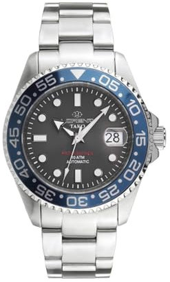 Lorenz Tako 030254BB Herren-Armbanduhr, automatisch, Edelstahl, 100 m, grau, Modern