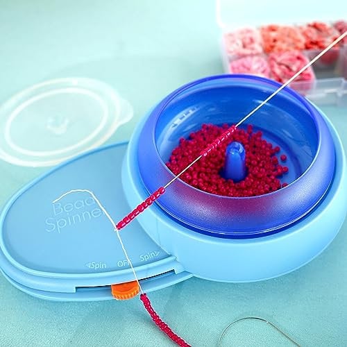 PlyEosy Electric Bead Spinner Battery Operated Beading Bowl Spinner Kit Adjustable Direction Spin Bead Loader with Beads 2 Beading Needles 3 Bowls Automatic Bead Spinner for Bracelets Jewelry *