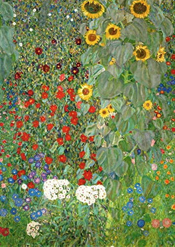 Kunstkarte Gustav Klimt Garten mit Sonnenblumen (Ausschnitt)