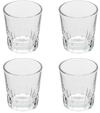 Set 4 vasos vidrio cortado 100ml colección VIVALTO