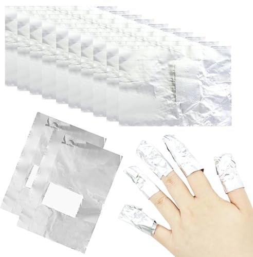 Foil Nail Wraps 100 Pieces Gel Nail Polish Remover Foil Wraps, Easy and Gentle Soak Off Gel Nail Polish Removing Tools