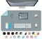 BLESWIN Desk Mat, PU Leather Desk Pad, Waterproof Large Mouse Pad, Easy Clean Laptop Mat for Desk, Desk Table Protector Mat,Mouse Pad for Office/Home/Decor-Grey+Light Blue,90cmx 43cm