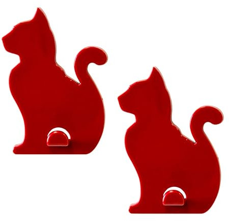 KalaMitica - Lot de 2 cintres pour tableau magnétique mural avec aimant puissant - Chats rouges