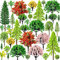 QUOZUO 38 Stück Mini Modellbau Bäume, Mixed Modell Bäume Zug Eisenbahn Miniatur Landschaft Diorama Baum Architektur Bäume für DIY Landschaft