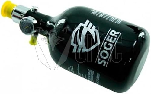 Genérico Botella de HPA de 0,44 litros y 3000 PSI de Aluminio Negro de la Marca Soger para Airsoft