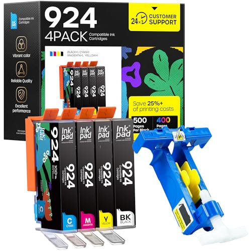iNKPAD 924 Druckerpatronen Kompatibel mit HP 924 Patronen für HP OfficeJet Pro 8120e 8122e 8124e 8125e 8132e 8134e 8135e 8138e 8139e HP OfficeJet Pro 8120 8123 8133 8130 (Nicht mit Chip)