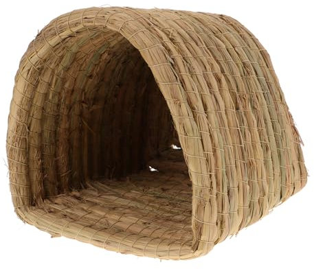 Hemobllo Nid Tissé en Paille Naturelle pour Petits Animaux Isolation Thermique, Taille Moyenne, Maison Confortable pour Hamsters, Cochons D’Inde, Chinchillas – Usage Intérieur Et Extérieur
