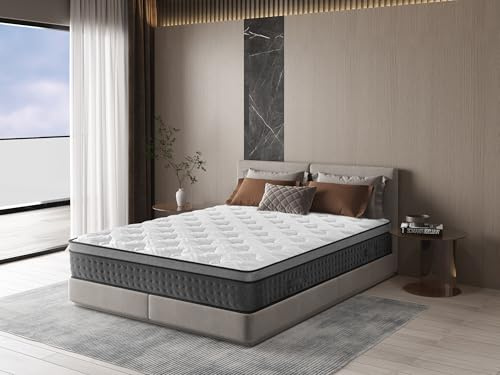 SwanHome matratze 140x200 cm, 30 cm Höhe Taschenfederkernmatratze mit Memory-Schaum, 7-Zonen-Support, Härtegrad H3