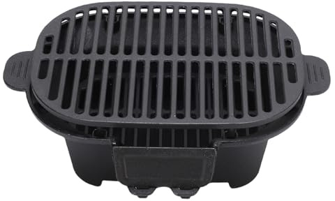 Pongnas Sartén de Mesa Japonesa de Yakitori Grill Hibachi Sartén 100% de Carbón Portátil Portátil de Hierro Fundido para Acampado Al Aire Libre Barbacoa con Diseño Compacto de Control