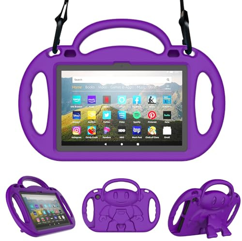 Sonlaryin Light Weight Shockproof with Kickstand and Handle Case Tablet, Incompatible with Samsung, Purple