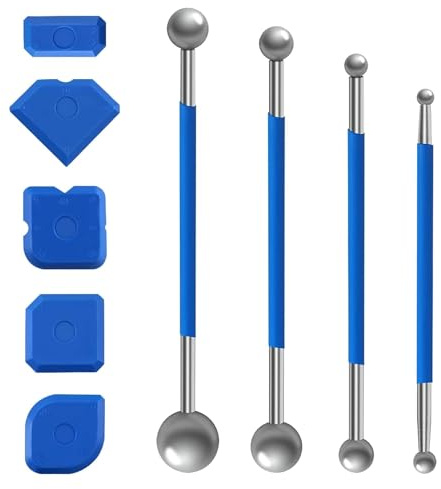 9 Stück Werkzeug Schaber Kit Fugenglätter Set,Silikon Abzieher,Fugenglätter,Silikonabzieher,Silikon Abzieher Fugen,Silikonfugen Abzieher,Silikon Fugenglätter Für Badezimmer Küchenfliesen