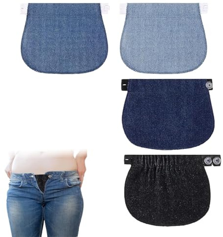 Jetstream 4 Pièces Extension Pantalon de Maternité Rallonge, Extenseur Pantalon Ajustables pour Femmes Enceintes, compatible avec les Pantalons, les Jeans, les Jupes et les Pantalons de Maternité