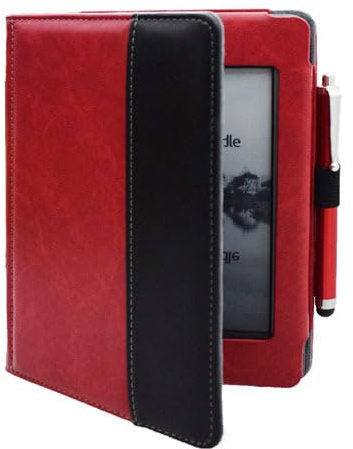 Case for 6 Amazon Kindle Touch (Model:D01200), Soft PU Leather Cover with Auto Wake/Sleep (Red)