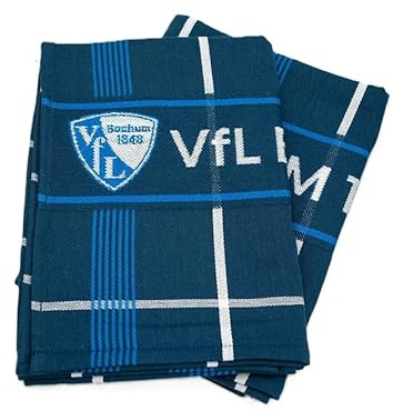 VfL Bochum 1848 VFL Bochum Geschirrtuch 2er Set – Offizielles Fan Küchenhandtuch – Baumwolle saugstark – Fußball Fanartikel Küchentuch blau weiß – Geschenk für Fans