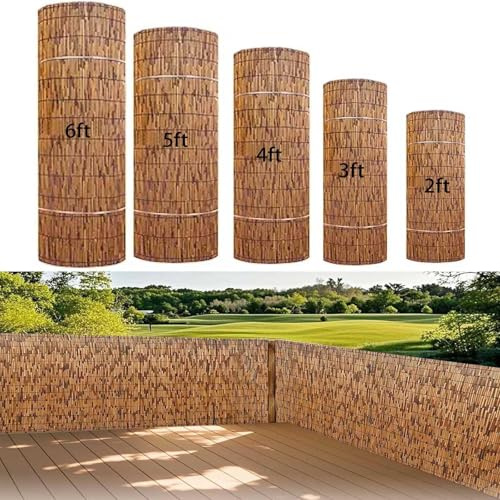 Clôture D'intimité Balcon Canisse Bambou 1m 1m50 1m80 Hauteur Brise Vue Bambou Naturel Canisse Bambou Rouleaux De Clôture En Roseau Clôture Décorative Pour Jardin Terrasse(H150xL1400cm)