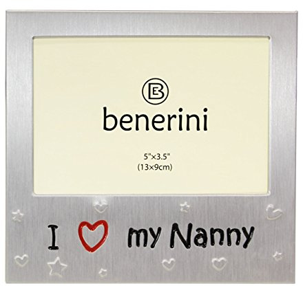 Bilderrahmen I Love My Nanny Expressions Fotorahmen, gebürstetes Aluminium, 12,7 x 8,9 cm, silberfarben