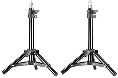 Neewer Mini Juego de Dos Soportes de fotografía de Aluminio Luz de Fondo con 20 /50 cm Altura máxima para Relfectors, Cajas de luz, Luces, Paraguas, Fondos