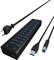 ICY BOX Box IB-AC6113 13-fach USB 3.0 Hub mit 12 V / 5 A Stromadapter, Aluminiumgehäuse und USB-Ladeport schwarz, 13x USB 3. + 1x Laden