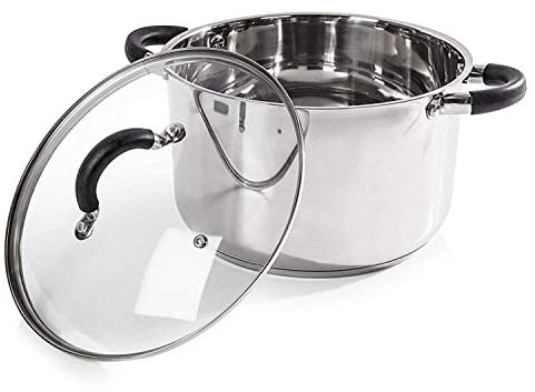 Tower T80837 Casserole Dish, 24cm- Stainless Steel, Silver