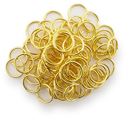WEBandBUY Binderinge/Jump Rings 10mm Durchmesser Farbe Gold 15g ca.80 STK
