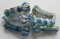 2 X New Borosilicate BLUE Coloured Glass Spoon Hand Pipe - 3inches (~8cm) -VARIOUS DESIGNS (IP3X2BL)