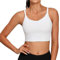 Lemedy Sport-BH mit verstellbarem Riemen, gepolstertes Tanktop, Workout, Yoga, Fitnessstudio, Laufen - Weiß - small