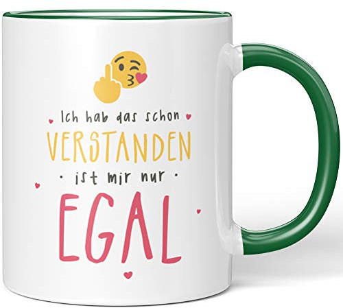 JUNIWORDS Tasse, Ich hab das Schon verstanden! Es ist Mir nur egal!, Wähle Farbe, Grün